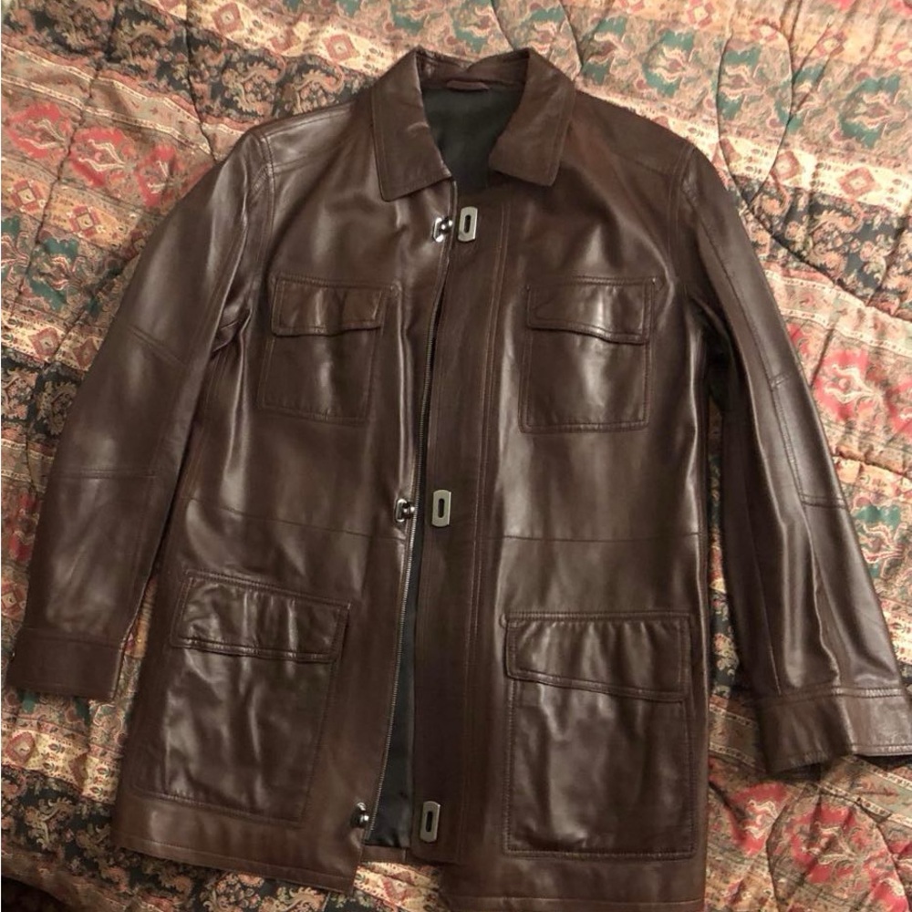 Salvatore Ferragamo Brown Military Field Jacket - Picture 1 of 9